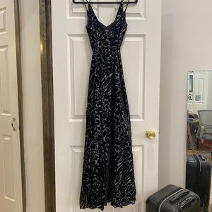Aidan Velvet Leopard Wrap Maxi Dress